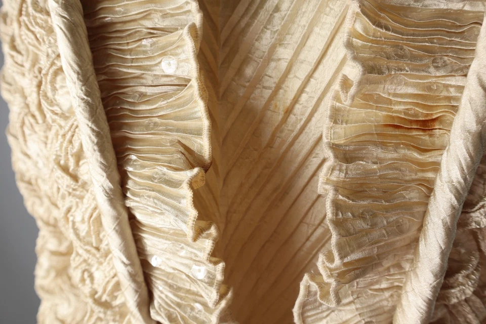 De Colección Años 80 JEANNE MARC EE. UU. Para Mujer’s L 2 piezas Dorado Volantes Plisado Camiseta sin Mangas Conjunto Foto 4 de 4