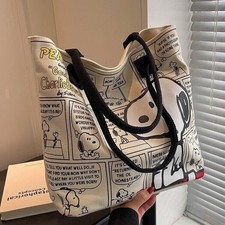 neu Canvas Tasche Frauen Cartoon Snoopy Handtasche eine Schulter Tote Tasche NEU
