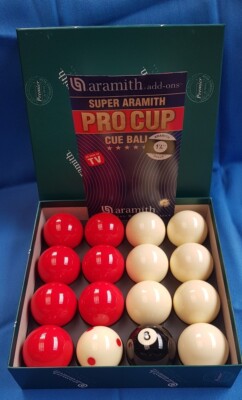 Aramith Premier Turnier 5.1cm Rot & Weiß Pool Bälle Pro Tasse Zusatz Brandneu