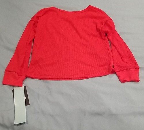 Art Class Pajamas Kids XS (4-5) Red Waffle Knit 2 Pc Set Shorts Long Sleeve Top - Picture 8 of 9