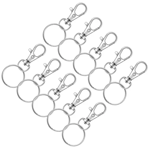 100x Schlüsselringe Karabinerhaken Klein Schlüsselanhänger Drehgelenk Key Rings - Bild 11 von 12