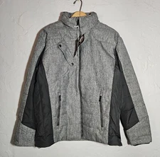 NWT Devon & Jones Mens UTK Technology Grey Coat Hidden Hood 4 Pockets Size LG