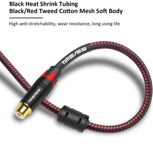 Cable de extensión RCA 1M, RCA hembra a RCA hembra cable adaptador estéreo - Imagen 4 de 7