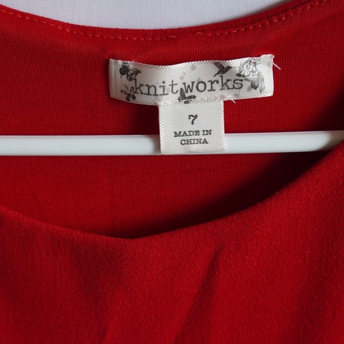 KNIT WORKS Red Black Floral Sleeveless Side Lined Dress Girls Size 7 - Bild 5 von 6