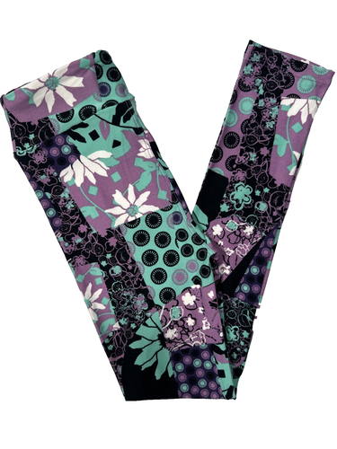 NEW Lularoe Leggings Girls L/XL (sz 8-14) Floral Geometric Buttery Soft Stretch - Picture 5 of 9