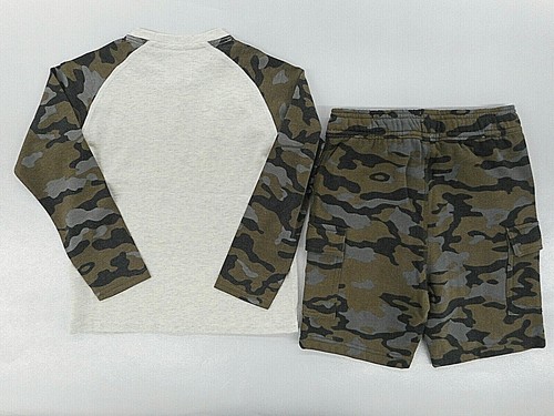 Boys Art & Eden L.S. T-Shirt & Camouflage Shorts 2PC. Set Size 5 - Picture 2 of 3