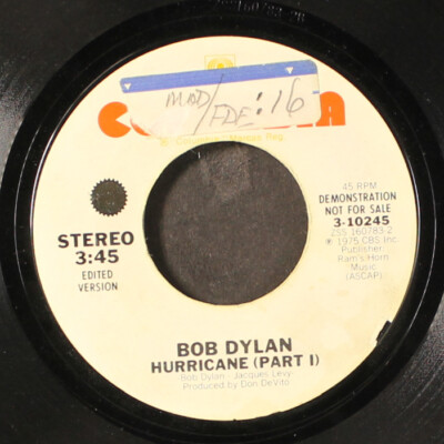 BOB DYLAN: hurricane (edit) COLUMBIA 7'' Single 45 RPM