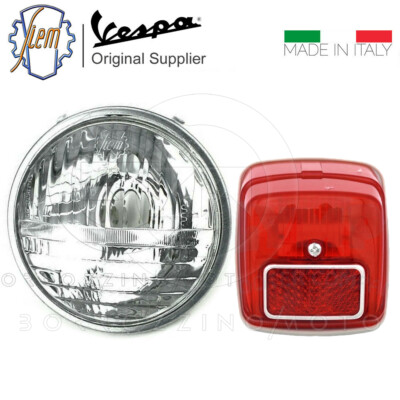 KIT FANALE FARO TONDO ANTERIORE POSTERIORE SIEM PIAGGIO VESPA 50