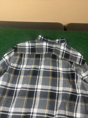 Old Navy Button Up Shirt Men's XXL Long Sleeve Pocket Yellow Black - Picture 10 of 14