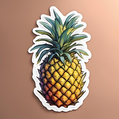 Trendy Pineapple Sticker 3x2''