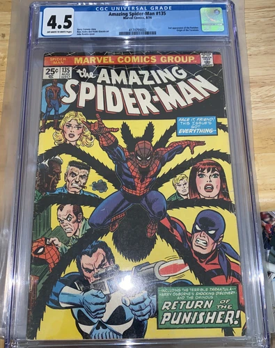Amazing Spider-Man 135 CGC 4.5 VG+ OWW 2nd App The Punisher!!! KEY Issue Romita