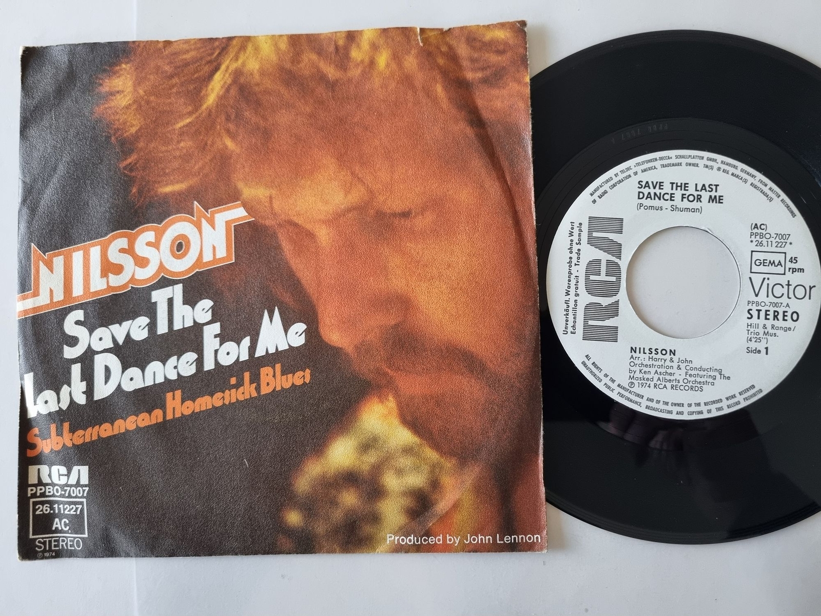 Nilsson - Save the last dance for me 7'' PROMO/ CV Bob Dylan/ John Lennon prod.
