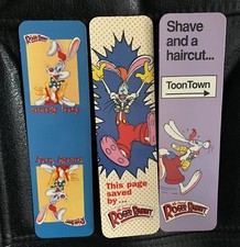 3 VTG 1987 WALT DISNEY WHO FRAMED ROGER RABBIT BOOKMARKS