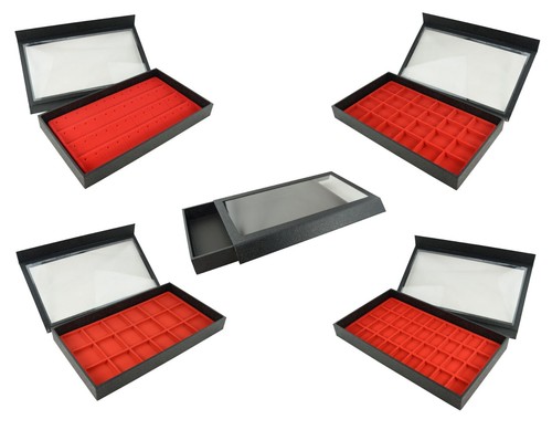 Jewellery Display Presentation Case with Clear Detachable Magnetic Lid & Insert - 第 1/29 張圖片