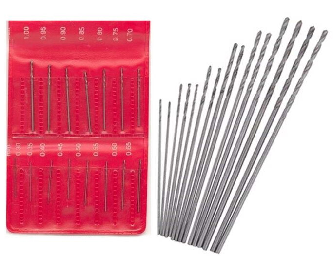 15pc HSS Metric Mini Twist Drill Bit Set - Sizes 1.05mm To 2.00mm For Metal & Rotary Tools