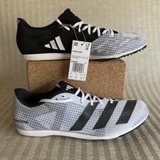 Adidas Distancestar Track Spikes Shoes Mens Size 10.5 White Black GX6682 READ 