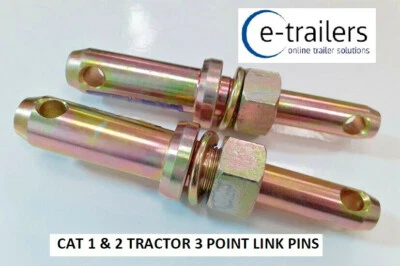PAIR TRACTOR IMPLEMENT LINK PINS - 3 POINT LINKAGE BOX - CAT 1 & 2 GWAZA 368