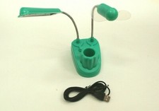 USB ELECTRIC FAN LED LIGHT DESKTOP SMALL PORTABLE MINI YELLOW GREEN DESK TOP