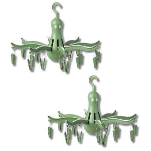 2x IKEA Foldable Drying Rack Hanging Dryer with 16 Clothes Pegs Octopus