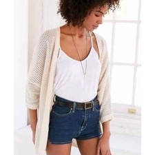 URBAN OUTFITTERS Cream Open Knit Oversized Cardigan M