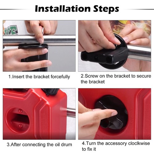 for Spare 3L/5L fuel tank Bracket Lock Holder Plastic Black Motorcycle ATV UTV - Picture 4 of 12