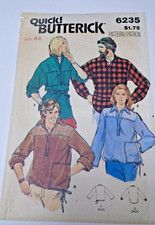 1970s Butterick 6235 Men's Pattern button Front Shirt SZ 44 Uncut