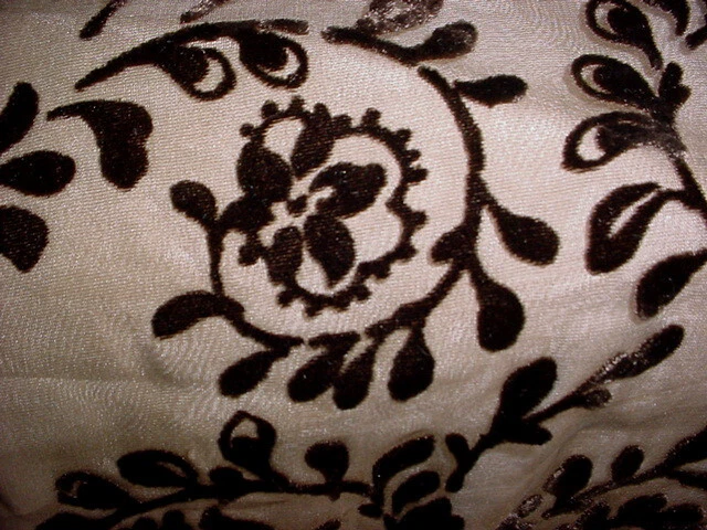 1Y Kravet 9583 Chocolate Sheer French Embossed Silk Velvet  Upholstery Fabric - Image 3 of 4