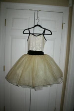 Women Curtain Call Ivory Black  E2215 Cherished Ballet Dance Costume Size AM M