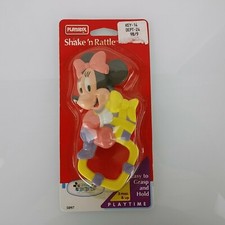 Vintage 1994 Disney Playskool Minnie Mouse Baby Girl Plastic Rattle Toy NEW