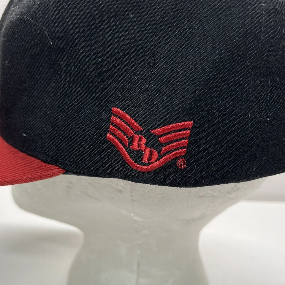 Gorra de los Marines Ajustable Snap Back Adulto Negro Rojo EE. UU. Deletrear Foto 4 de 4