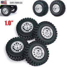 4x 1.0" Beadlock RC Micro Wheel Rim Tire for 1:24 RC Axial SCX24 90081 00001/2/4