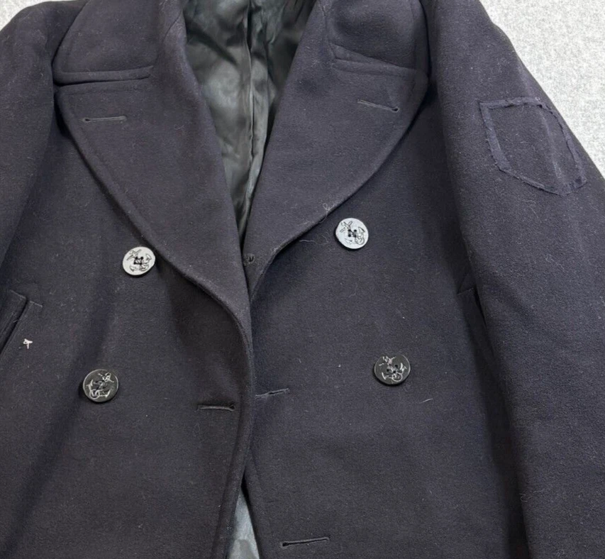 Vintage US Navy Wool Peacoat Men 42 Blue Jacket Academia Nautical USA Heritage - Image 4 of 4