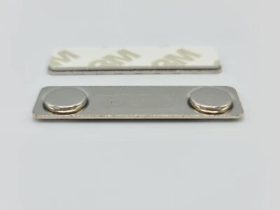 Magnetic Fastening For Name Badge with Self Adhesive UK Metal Back 45mm x 13mm