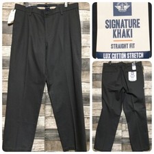 Dockers Signature Khaki Straight Fit Pants Men  s 38x30 Gray Lux Cotton Stretch