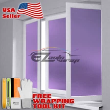 【Frosted Film】 Purple Glass Home Bathroom Window Security Privacy Sticker Sheet