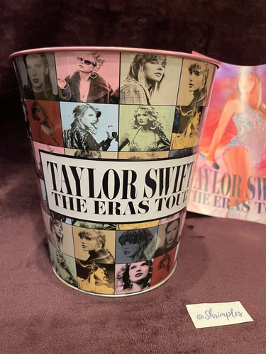 Taylor Swift The Era's Tour AMC EXCLUSIVE POPCORN PINK TIN BUCKET & Poster NEW - Picture 2 of 7