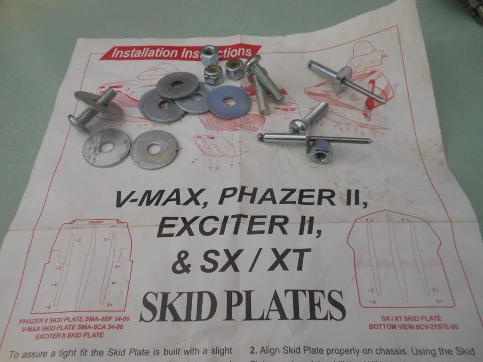 NOVO Holeshot Skid Plate HARDWARE Compatível com: V-Max Phazer II Exciter - Imagem 3 de 3