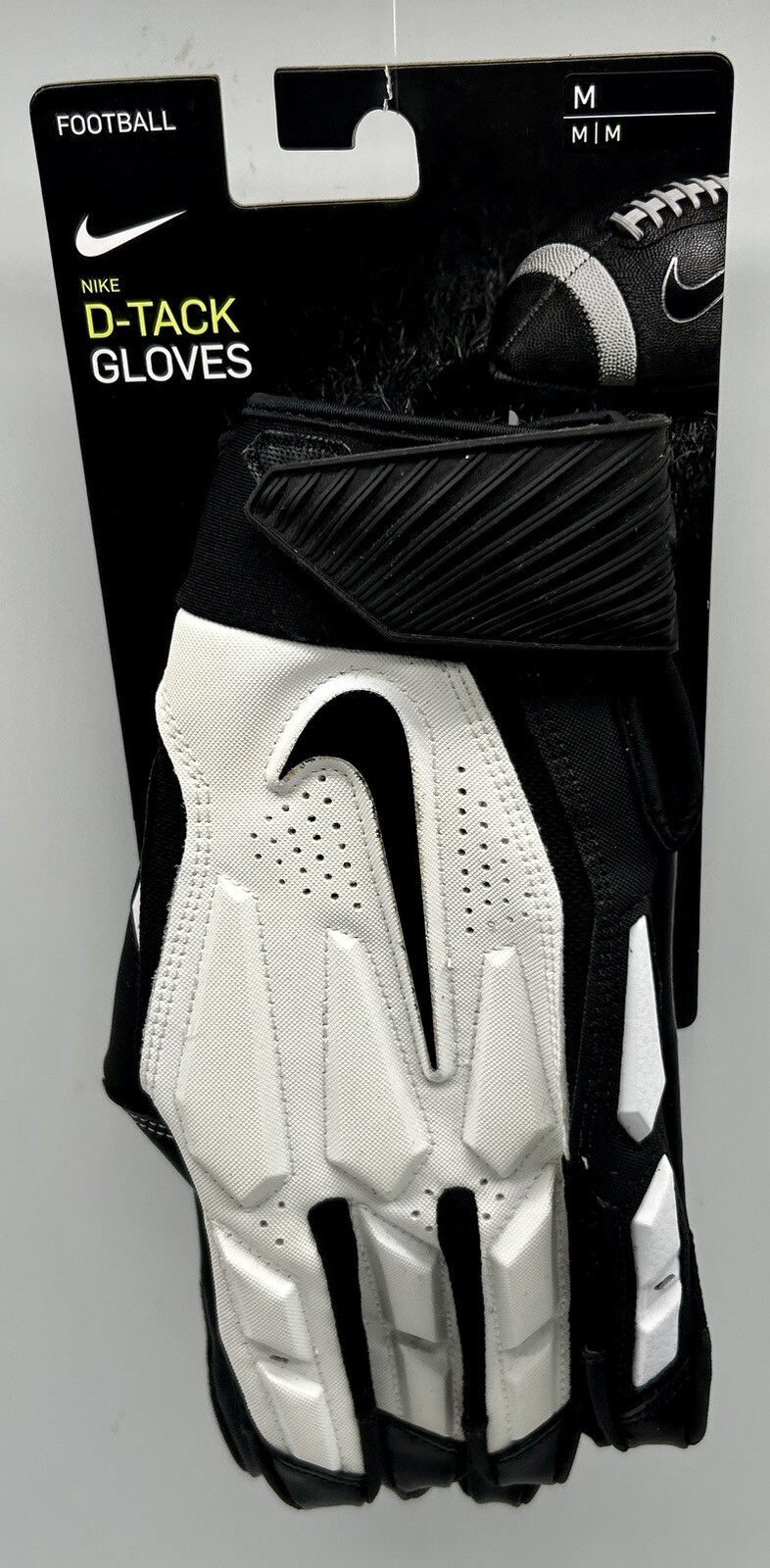 Nike D Tackle 6.0 Football Lineman Gloves Padded White/Black Size