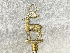 VINTAGE BRASS TOASTING FORK STAG DESIGN HANDLE