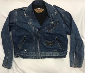 harley davidson denim jacket ebay