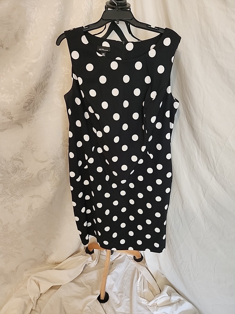 ALYX womans 16W black polkadot sleeveless dress