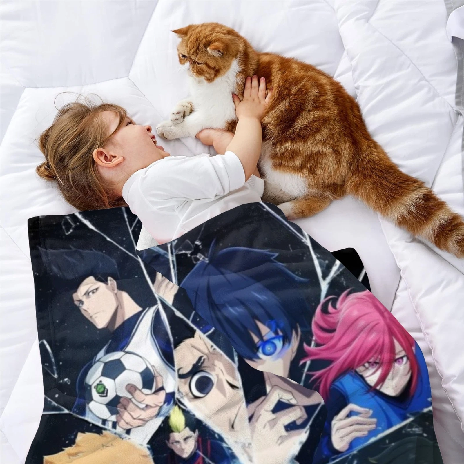 Blue Lock Fannel Blanket - Soft Bed and Sofa Throw