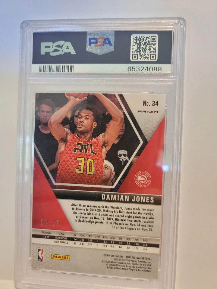2019 Panini Mosaic Damian Jones Gold Mosaic /10 #34 PSA 10 - Image 2 of 2