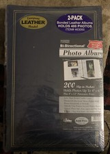 Pioneer Bi-Directional Photo Album - BLACK Leather 200 Photos 4" x 6" 2 Pack