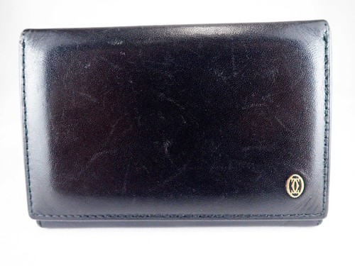 CARTIER Must Line Card Holder Pass Case Bifold Black - Picture 2 of 18