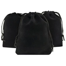 50pcs Velvet Drawstring Bags Jewelry Bags Pouches (Black, 4" X 6")
