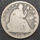 1876 Seated Liberty Silver Half Dollar 50C - Ships Free!