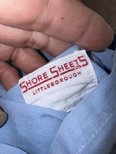 2 X Shore Sheets Cleggs Littleborough Cotton Pillowcases Mid Blue Vintage