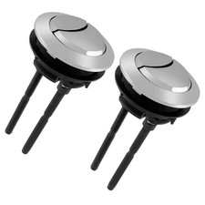 2 Pack Dual Push Flushing Toilet Button 58mm Tank Valve Replacement Black