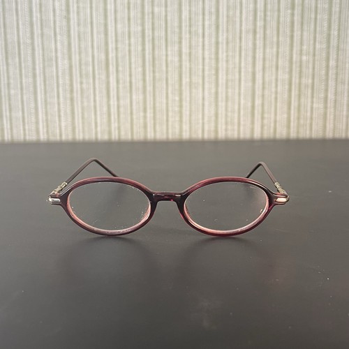 Oval Eye Glasses Y2k 90’s 2000’s Femme Frames Thin Burgundy - Picture 3 of 20